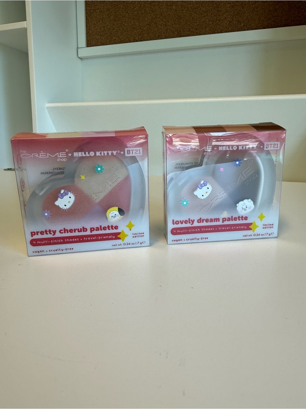 The Creme Shop X hello kitty & BT21- eyeshadow palettes, Set of 2 NEW